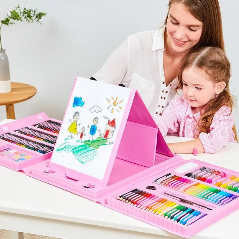 Set De Dibujo Portátil 208 Piezas De Arte Para Niños Kit Pro