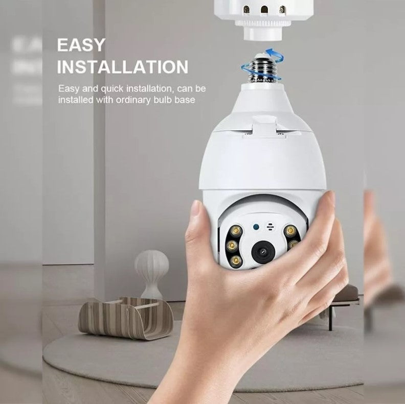 Camara Ip Ampolleta Motorizada 360° E27 Vision Nocturna. Color Blanco