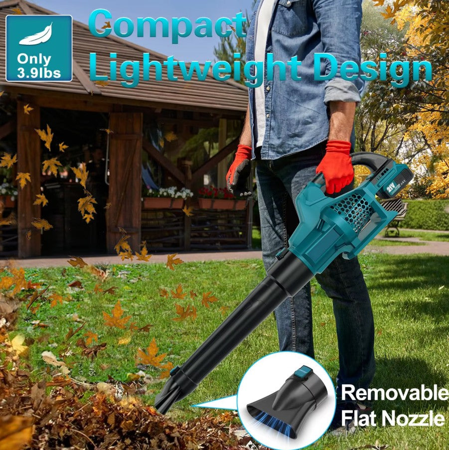 Soplador De Hojas Inalámbrico 500 Cfm 2 Baterías 21v Calidad