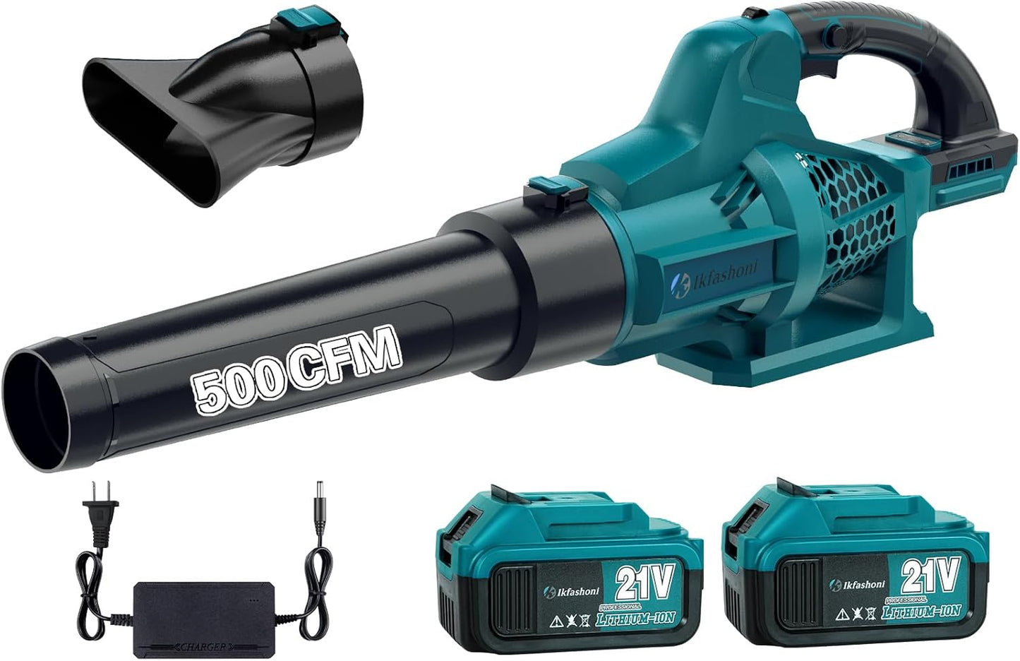 Soplador De Hojas Inalámbrico 500 Cfm 2 Baterías 21v Calidad