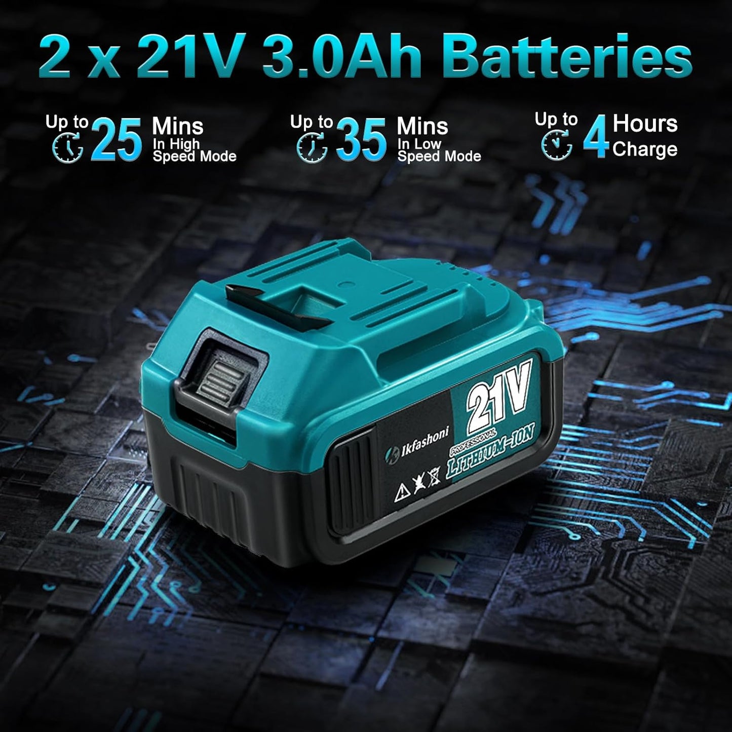 Soplador De Hojas Inalámbrico 500 Cfm 2 Baterías 21v Calidad
