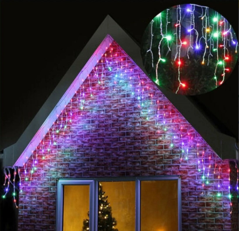 Cascada Guirnalda Cortina 100l Navidad 5m Blanca Multicolor