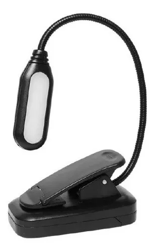 Luz Led Lectura Lampara Libros Clip A Pilas Flexible Usb