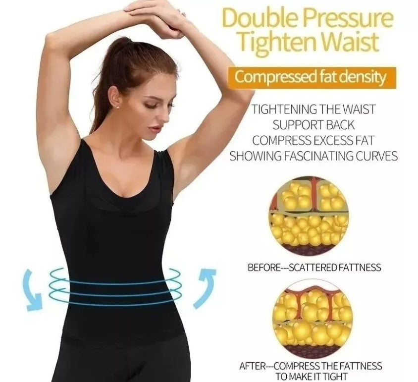 Camiseta Mujer Termo Activa Quema Grasa Corporal. Color Negro Talla M