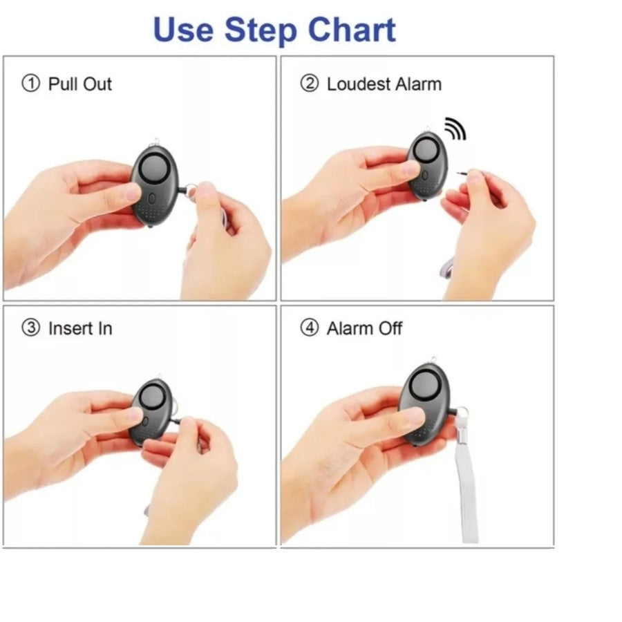 Llavero De Defensa Personal Alarma Panico Sirena Linterna