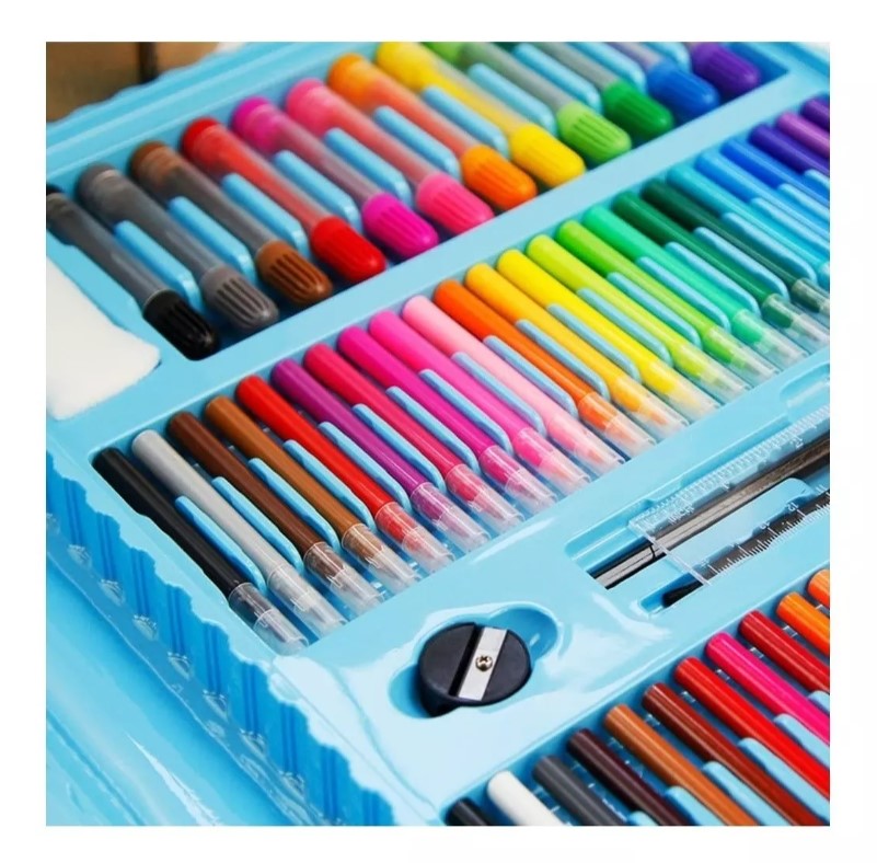 Set De Dibujo Portátil 208 Piezas De Arte Para Niños Kit Pro