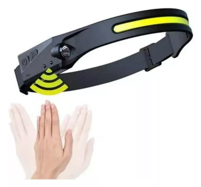 Linterna Frontal Camping Cabeza Minera Cob + Led Recargable