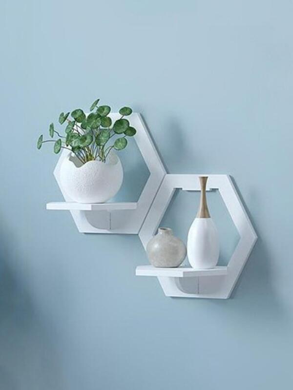 Repisas Decorativas Hexagonal Estante Flotante De Pared