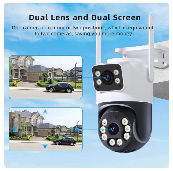 Camara Ptz Ip Wifi Doble Lente Exterior 6mp 4x Zoom Epa