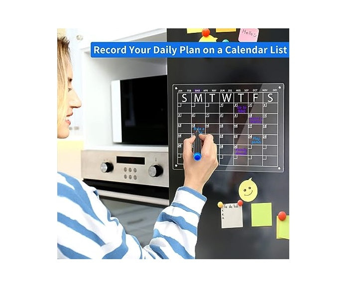 Pizarra Acrílica Calendario Mensual Magnético Refrigerador