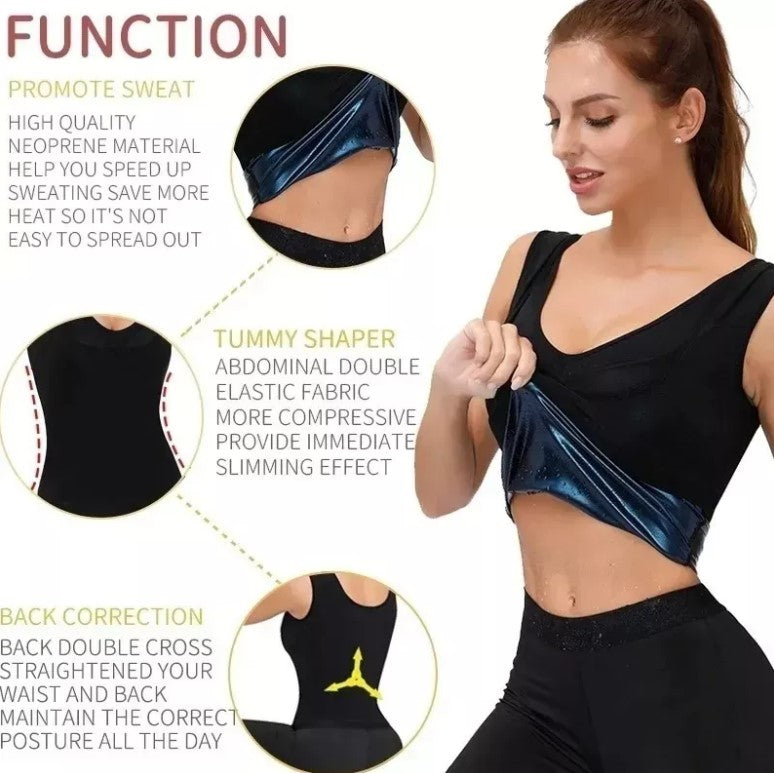 Camiseta Mujer Termo Activa Quema Grasa Corporal. Color Negro Talla M