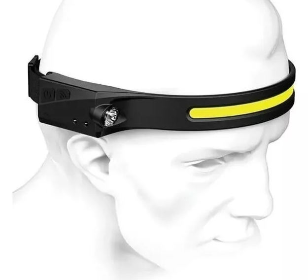 Linterna Frontal Camping Cabeza Minera Cob + Led Recargable