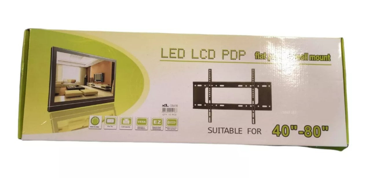 Soporte Pared Fijo Para Tv Lcd Led Plasma 32 A 85 Pulgadas Color Negro