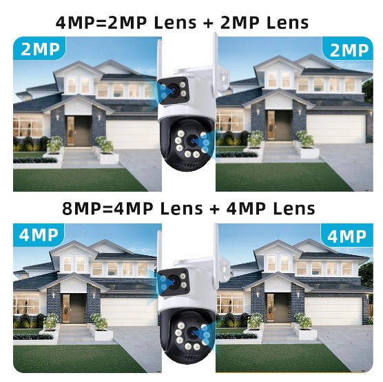 Camara Ptz Ip Wifi Doble Lente Exterior 6mp 4x Zoom Epa