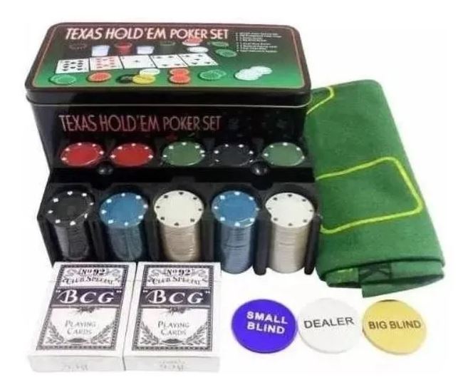 Set Poker 200 Fichas +paño Black Jack Texas Holdem/eshopviña