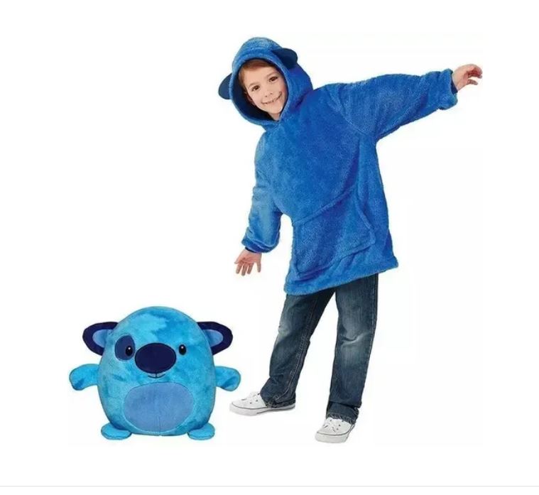 Poleron Peluche Infantil Capucha Diseño Mascotas
