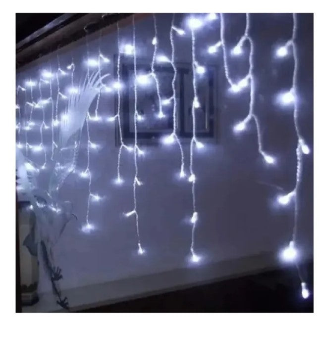 Cascada Guirnalda Cortina 100l Navidad 5m Blanca Multicolor