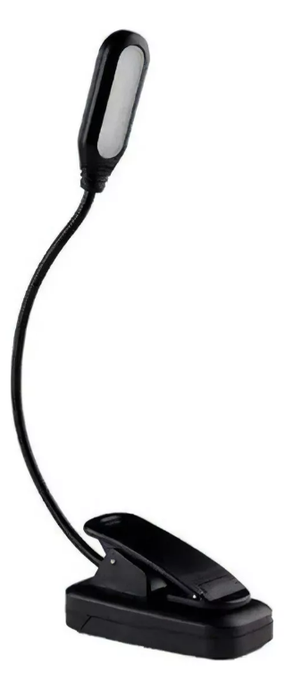 Luz Led Lectura Lampara Libros Clip A Pilas Flexible Usb