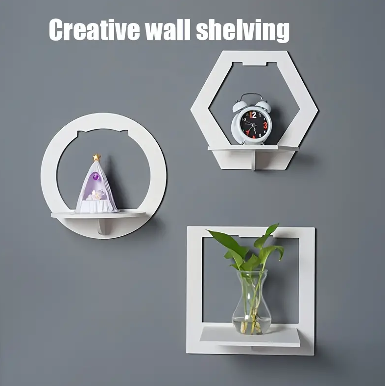 Repisas Decorativas Hexagonal Estante Flotante De Pared