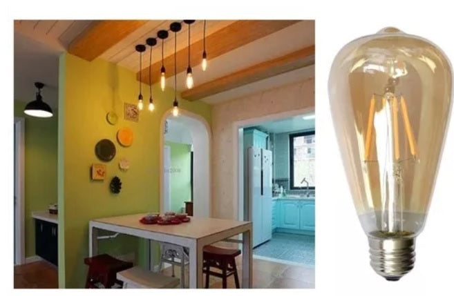 Ampolleta Filamento Led G-light St64 Campanario Color Ámbar 4w 2000k 360lm
