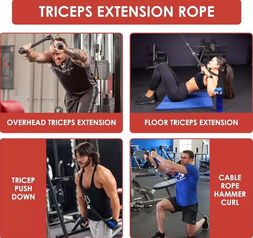 Cuerda Soga Para Triceps Biceps Polea Mancuernas Fitness Pro