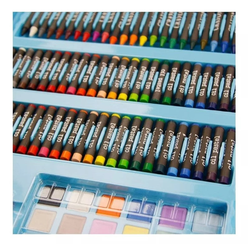 Set De Dibujo Portátil 208 Piezas De Arte Para Niños Kit Pro