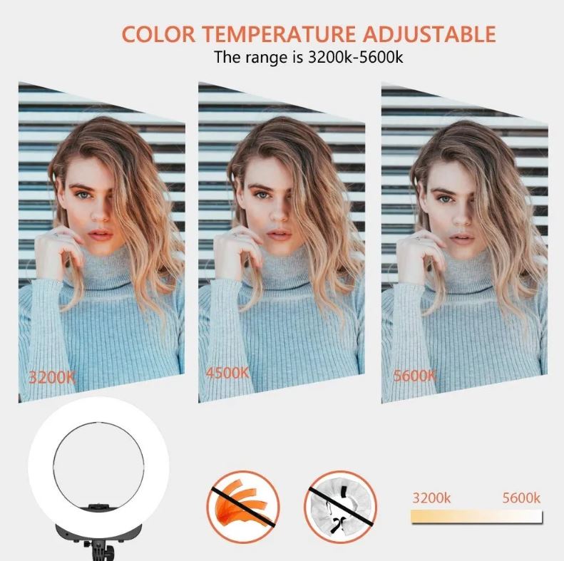 Aro De Luz Led 45cm Profesional Trípode 2.10m Control Remoto