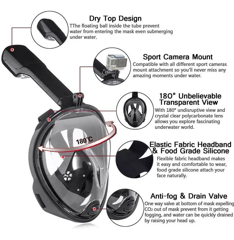 Snorkel Mascara Buceo Mascara Base Gopro Antiempañante