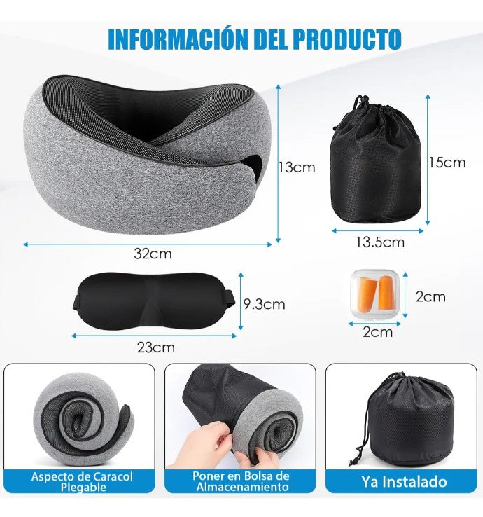 Cojín De Viaje Para Cuello Almohada Extra Comfort