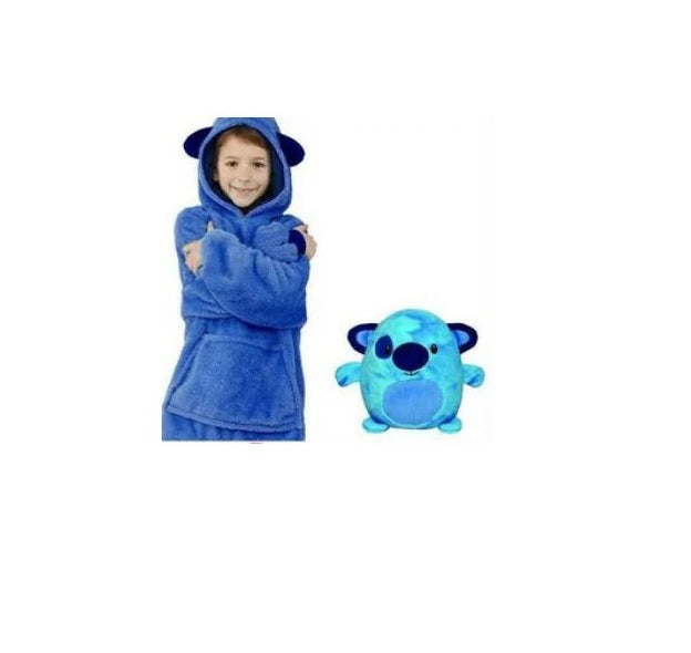 Poleron Peluche Infantil Capucha Diseño Mascotas