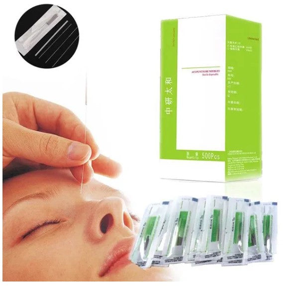 Agujas Desechables Para Acupuntura Esteriles 500 U Aplicador