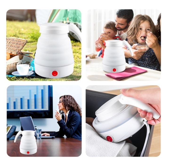 Hervidor Electrico Portatil Mini Plegable Viajes 600 Ml