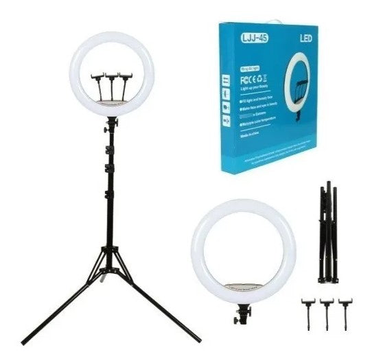 Aro De Luz Led 45cm Profesional Trípode 2.10m Control Remoto