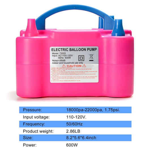 Electrónic Baloon Pump Inflador Eléctrico Globos Doble Boquilla Maquina Para Inflar Globos Infla Bombas Fiestas Inflador De Globo 2 Inyectores