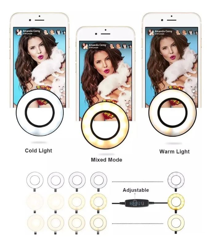 Aro De Luz Led 2 En 1 Fotografía Led Selfie Tik Tok