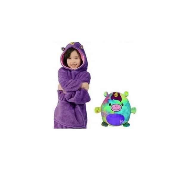 Poleron Peluche Infantil Capucha Diseño Mascotas