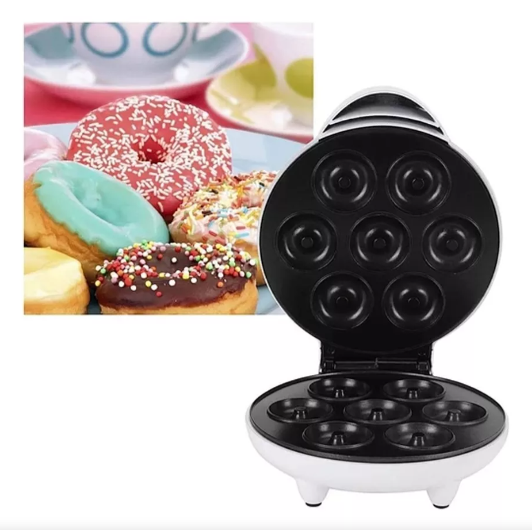 Máquina Eléctrica Para Hacer 7 Mini Donas R-572 Color Blanc Color Blanco
