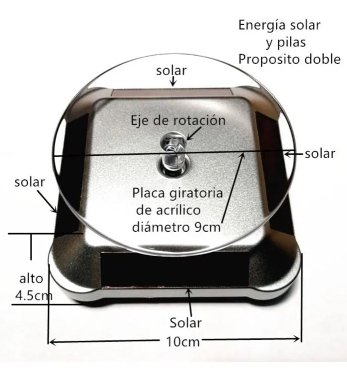 Exhibidor Mostrador Joyas 360 Giratorio Panel Solar - Pila