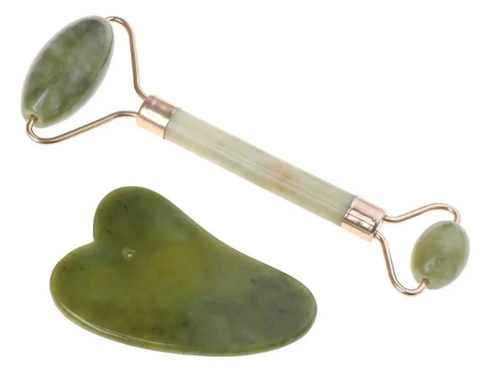 Rodillo Piedra Jade Masajeador Linfático Rejuvenecimiento
