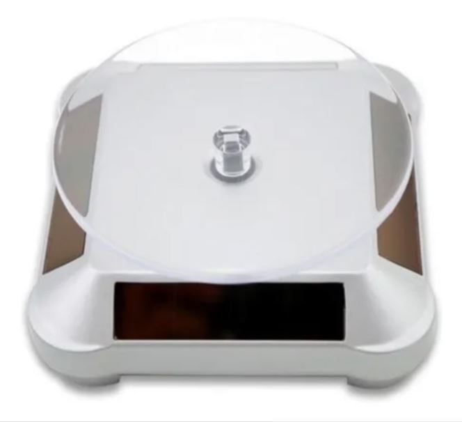 Exhibidor Mostrador Joyas 360 Giratorio Panel Solar - Pila