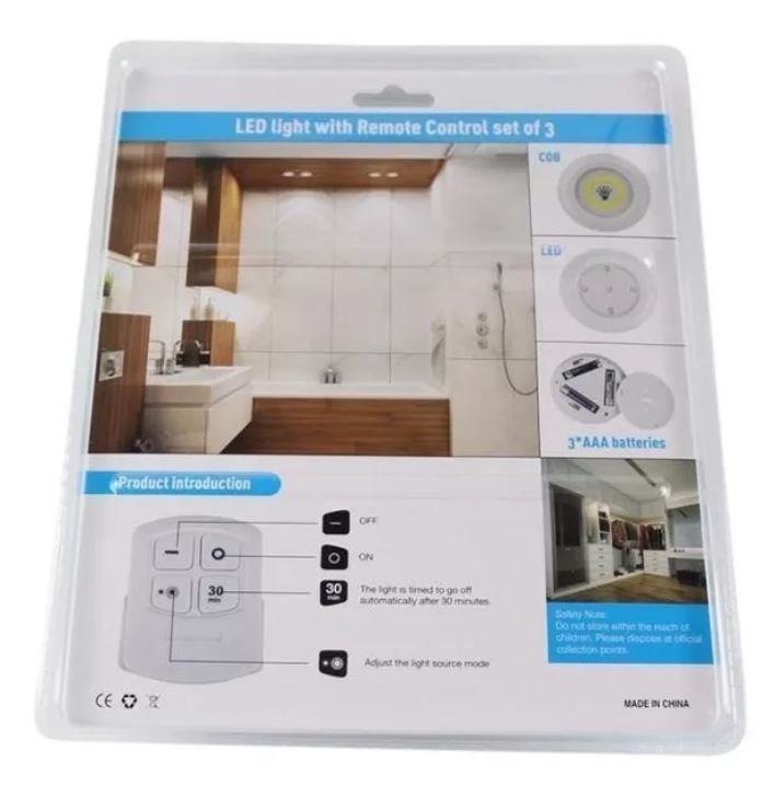 Set Ampolletas Luz Led Inalámbricas Control Remoto/eshopviña