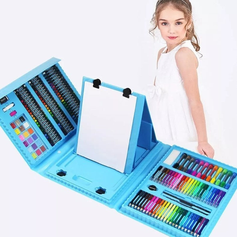 Set De Dibujo Portátil 208 Piezas De Arte Para Niños Kit Pro
