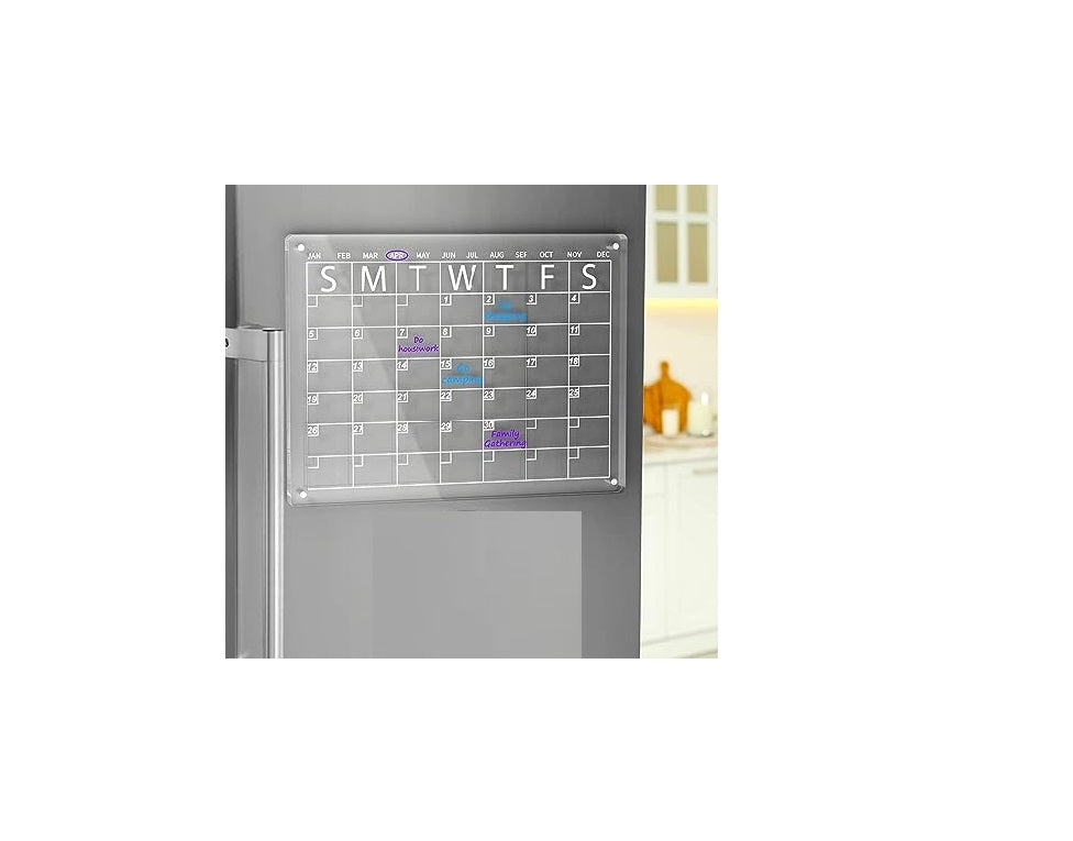 Pizarra Acrílica Calendario Mensual Magnético Refrigerador