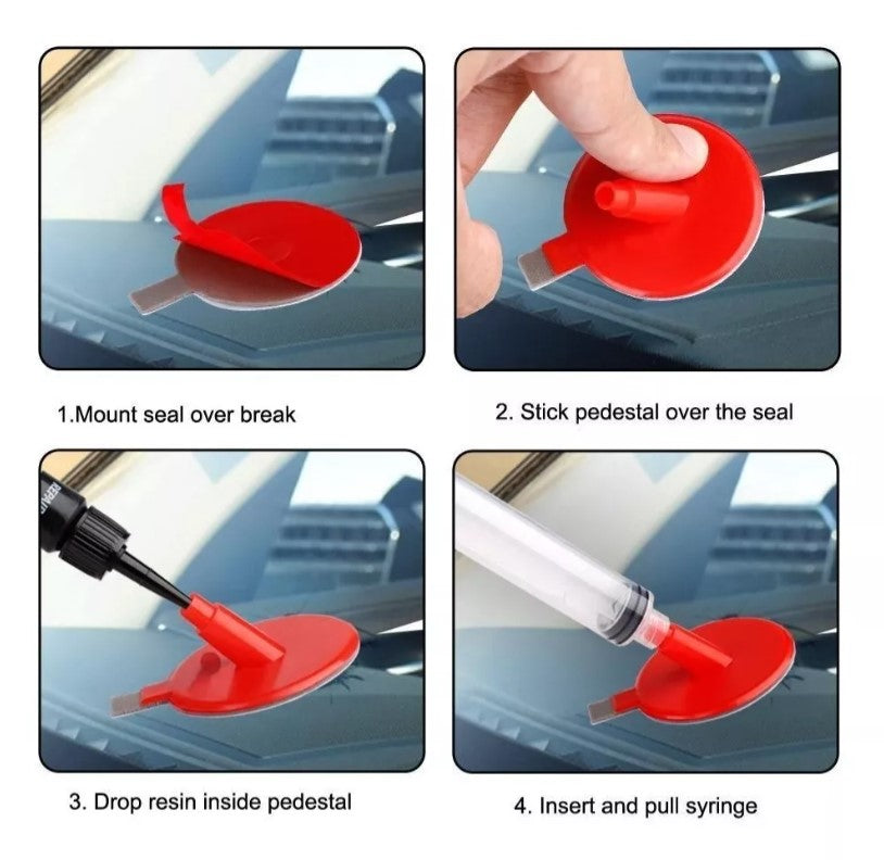 Kit Reparación Parabrisa Removedor Trizaduras Auto Piquete