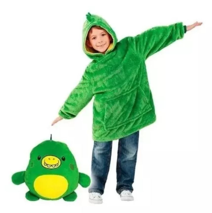 Poleron Peluche Infantil Capucha Diseño Mascotas