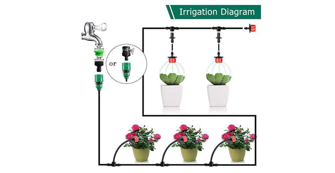 Manguera Con Sistema De Riego Pulverizado Para Jardín Patio