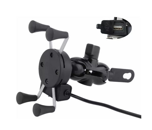 Porta Celular Para Moto Con Cargador Usb / Eshopviña