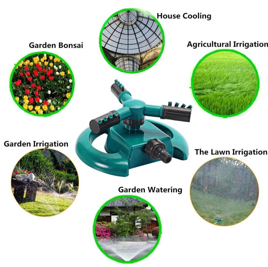 Aspersor Riego Automático Césped Jardín Regador Giratorio