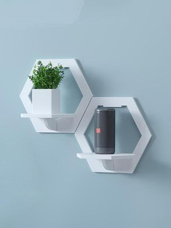 Repisas Decorativas Hexagonal Estante Flotante De Pared