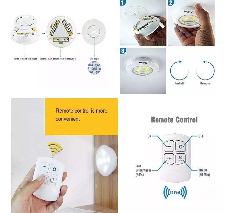 Set Ampolletas Luz Led Inalámbricas Control Remoto/eshopviña